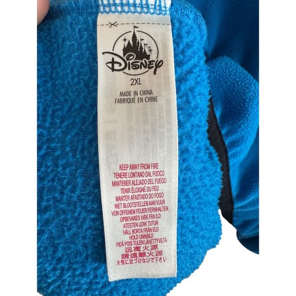 Disney Donald Duck Fleece Jacket Mens 2XL Blue/Black Full Zip Lightweight Embroi - Picture 5 of 6